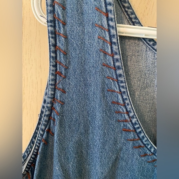 Carolina Blues Plus Denim Jumper Blue Maxi Floral Embroidered Dress 22 / 24 - Picture 5 of 10